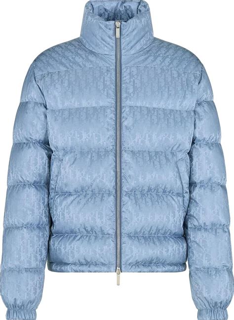 Dior Oblique Down Jacket Blue Technical Jacquard 